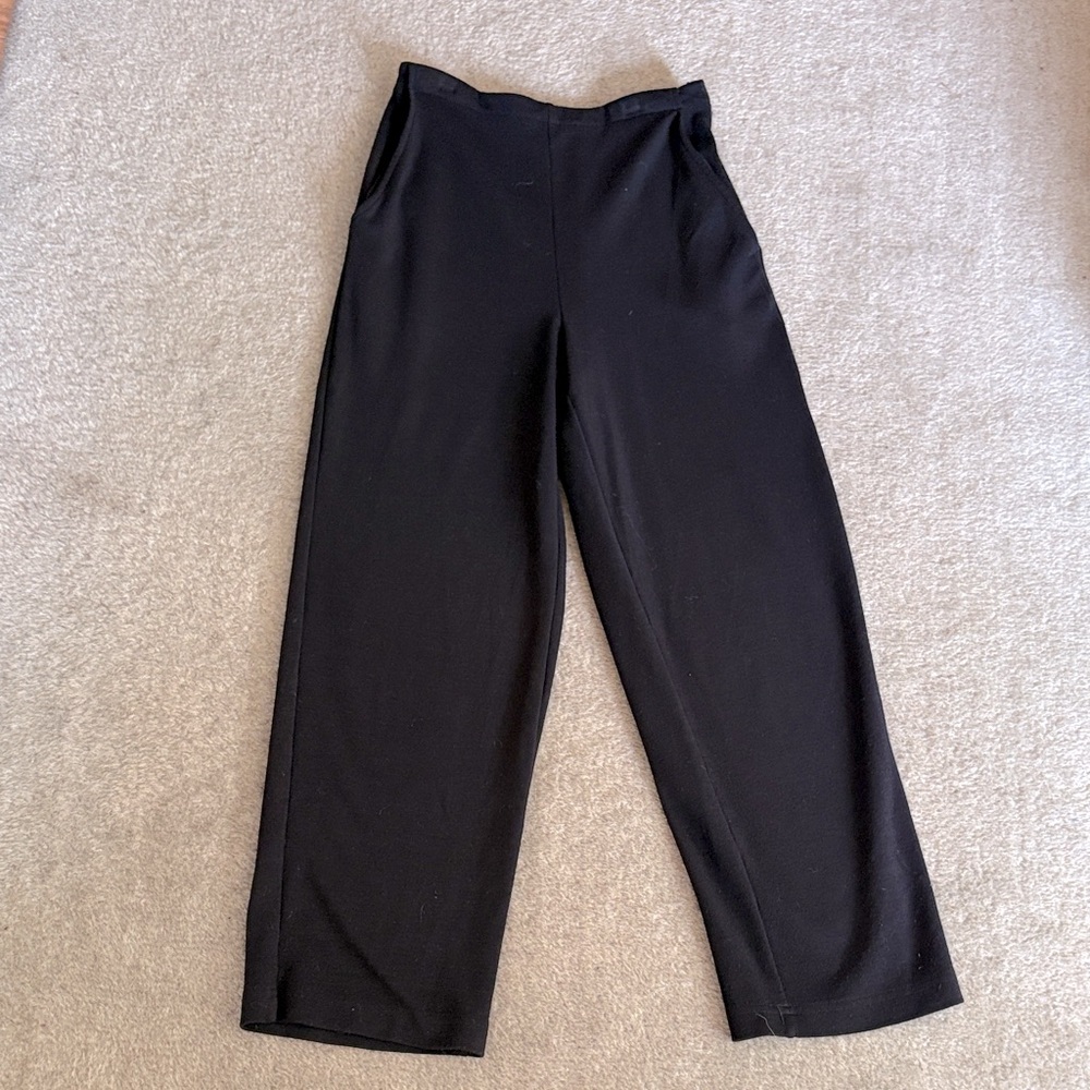 Garnet Hill Black 100% Wool Pants 4
